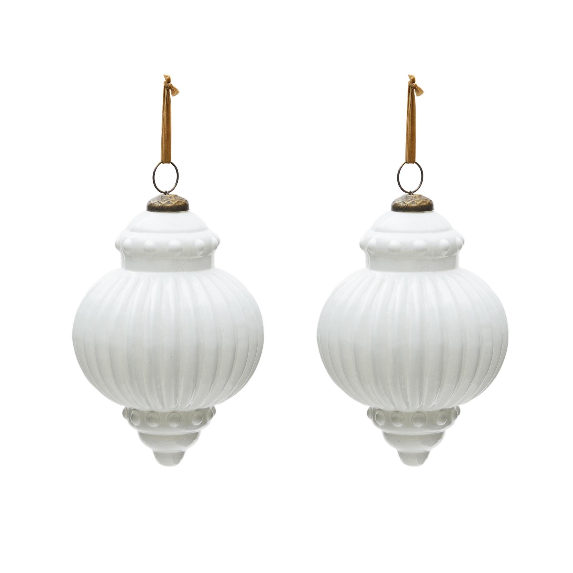 Набор из 2 рождественских шаров Irlo из белого переработанного стекла, Ø 13 см La Forma (ex Julia Grup)