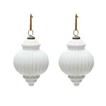 Набор из 2 рождественских шаров Irlo из белого переработанного стекла, Ø 13 см La Forma (ex Julia Grup)