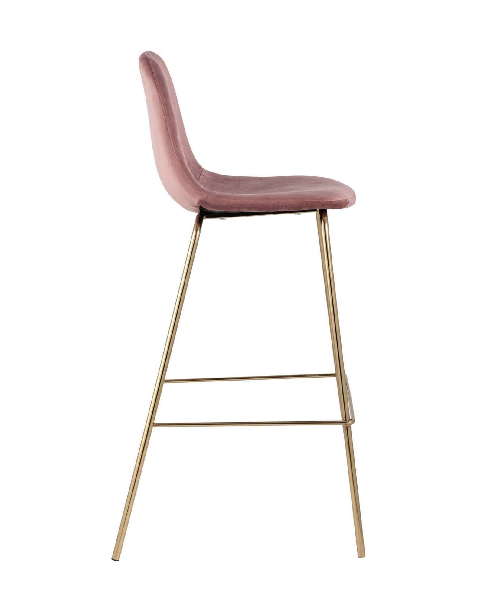 Стул барный Валенсия велюр пыльно-розовый золотые ножки Stool Group