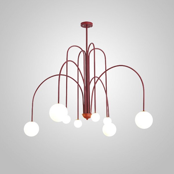 Потолочная люстра DAY L8 D130 Red by ImperiumLoft
