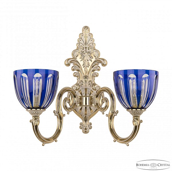 Бра бронзовые с хрусталём 7203B15/2/210 GW P1 U Clear-Blue/H-1H