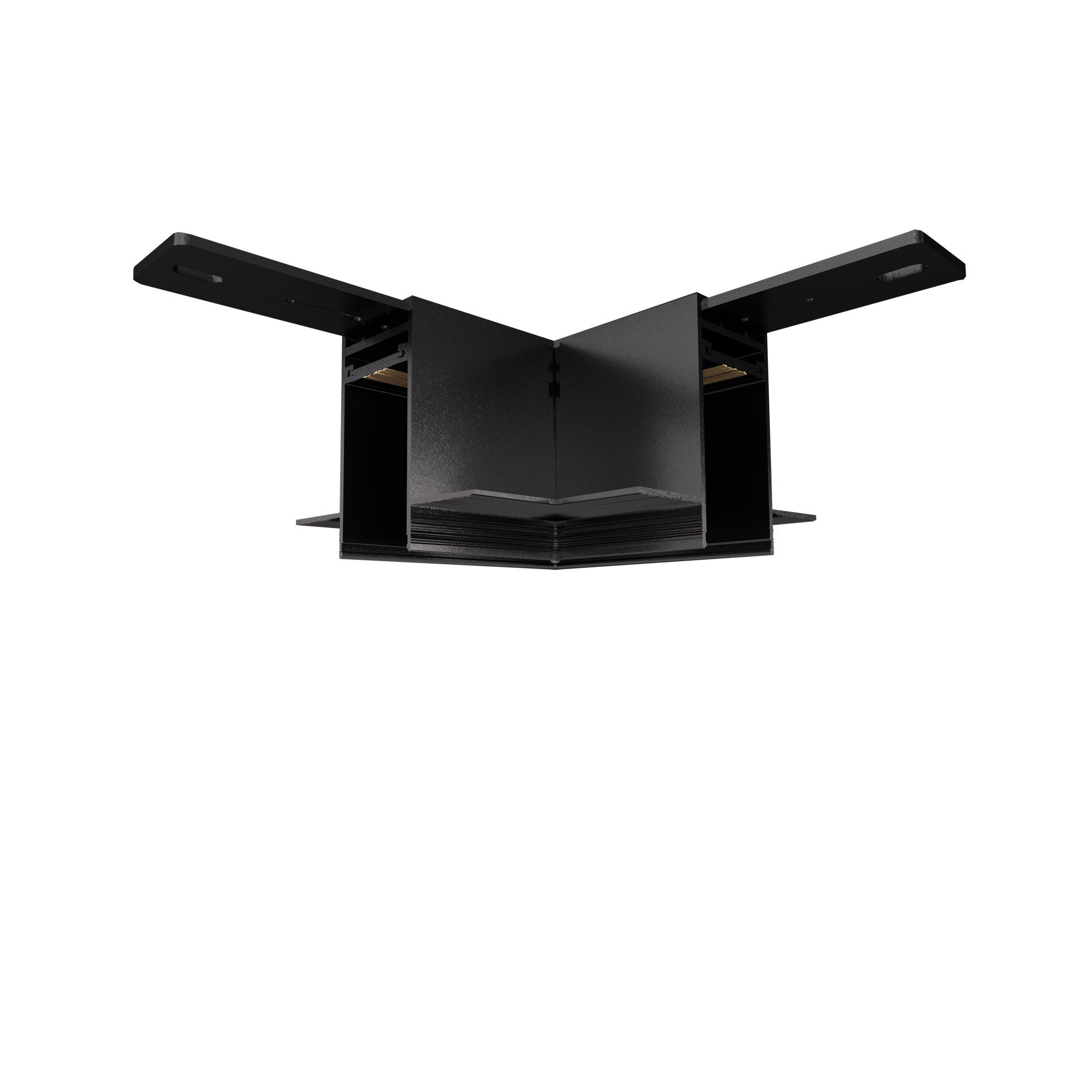 Угол-соединитель для встраиваемого под штукатурку магнитного шинопровода Donolux L corner DLM01B Sp 2 lines