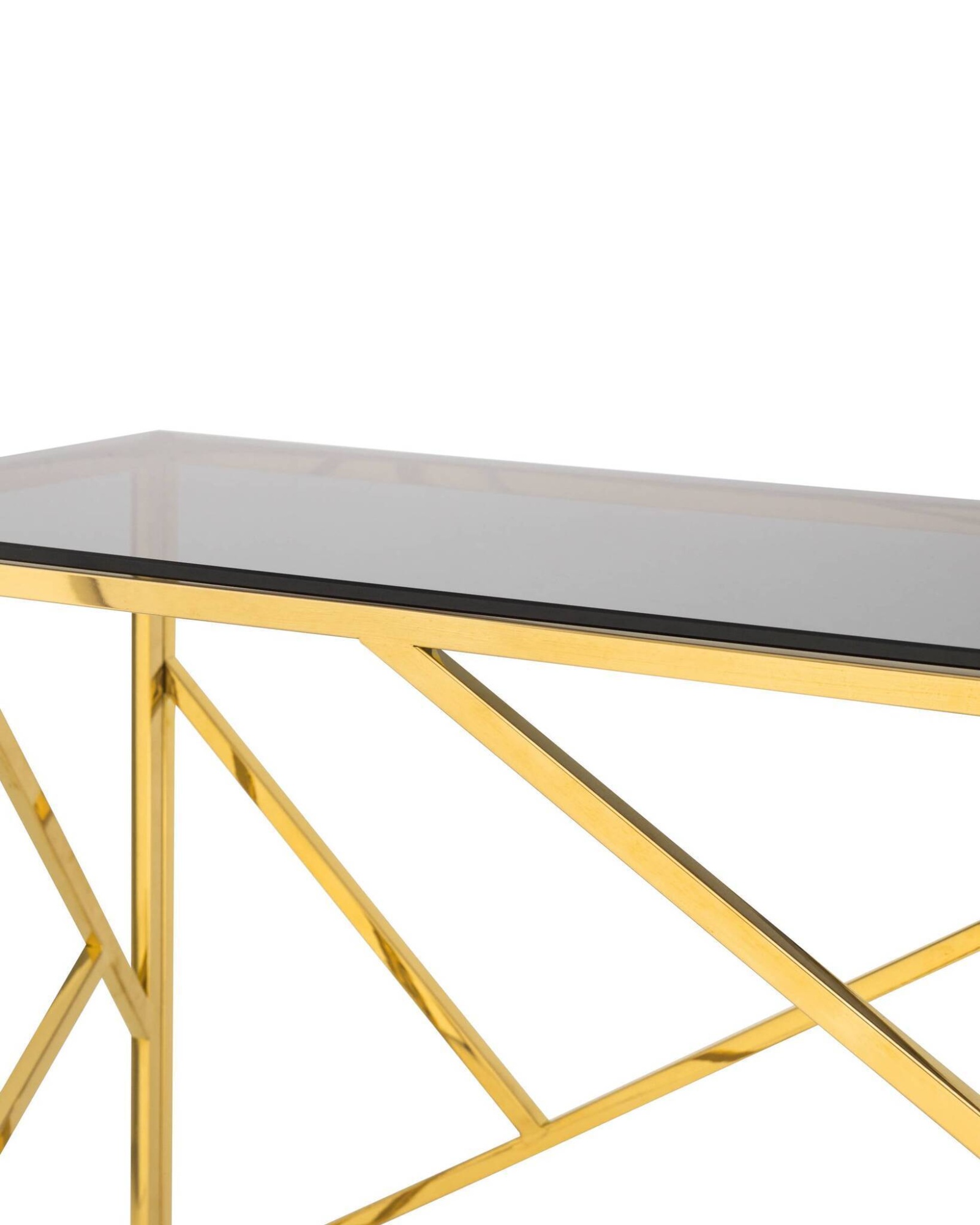 Консоль АРТ ДЕКО 120х40 золото стекло smoke Stool Group