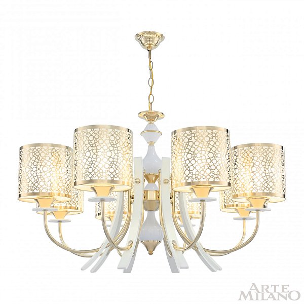 Люстра подвесная с плафонами 306067/8 Wh/Gd Arte Milano