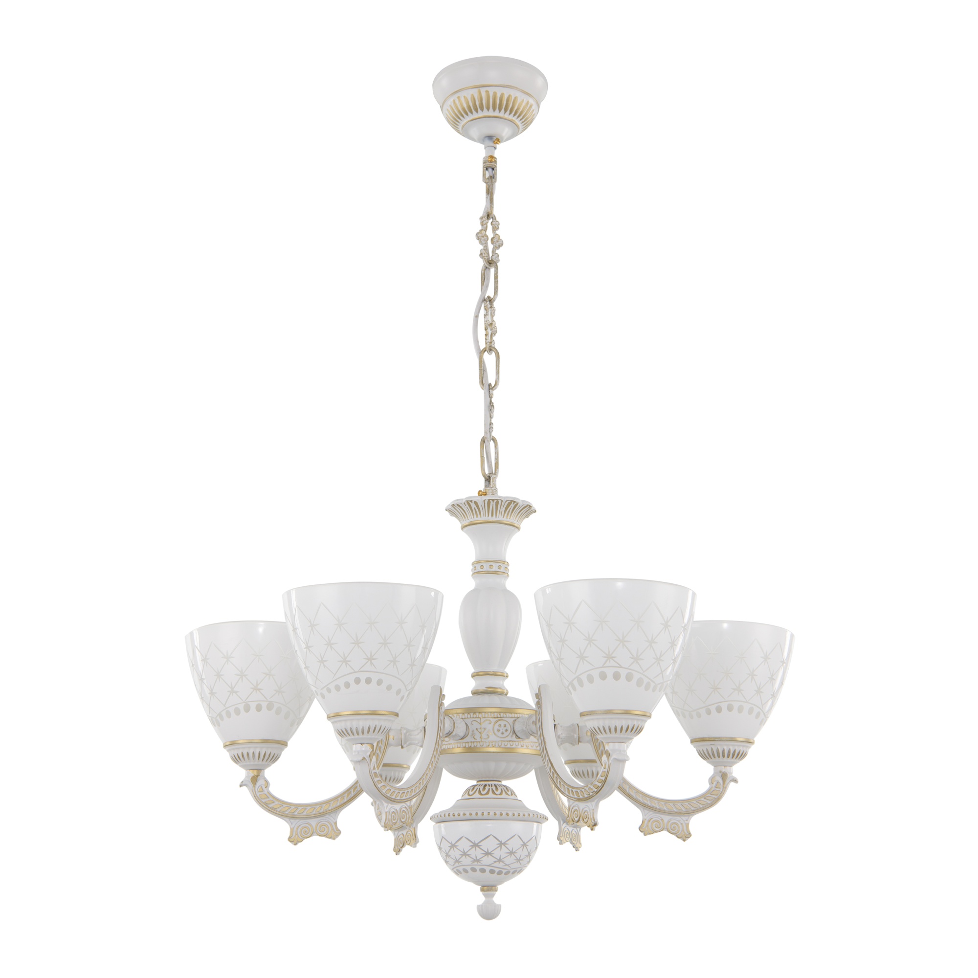 Люстра с плафонами 343837/6 WT+G Arte Milano