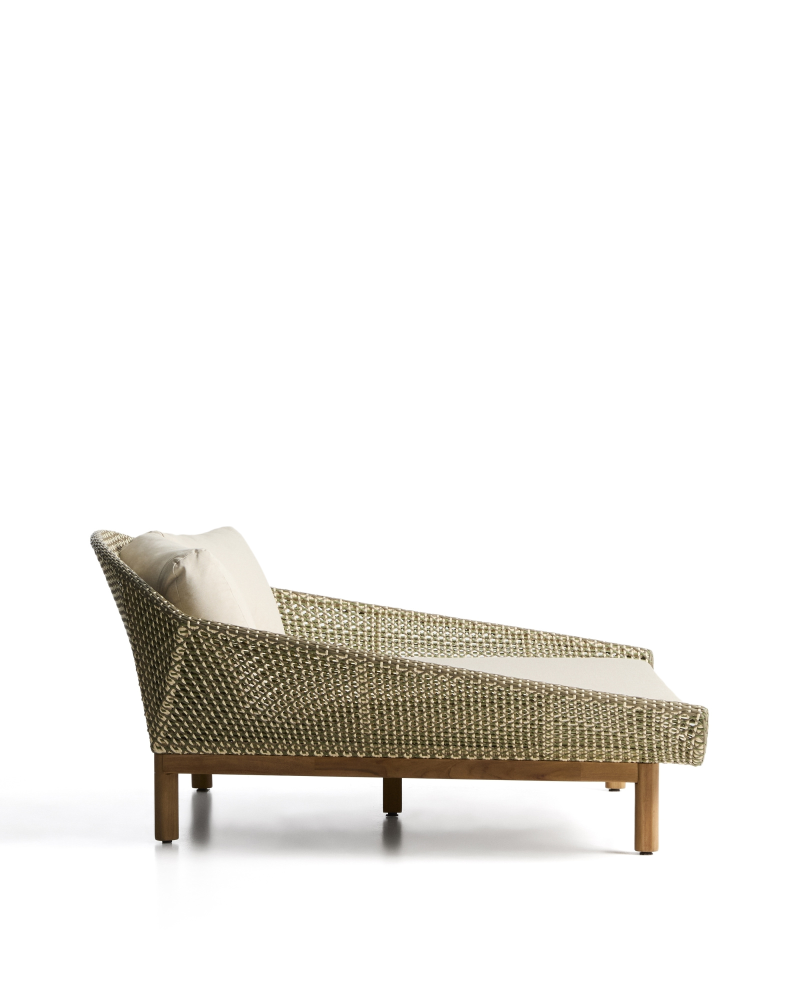 Уличная кровать Olbia из искусственного ротанга и массива тикового дерева La Forma 481573