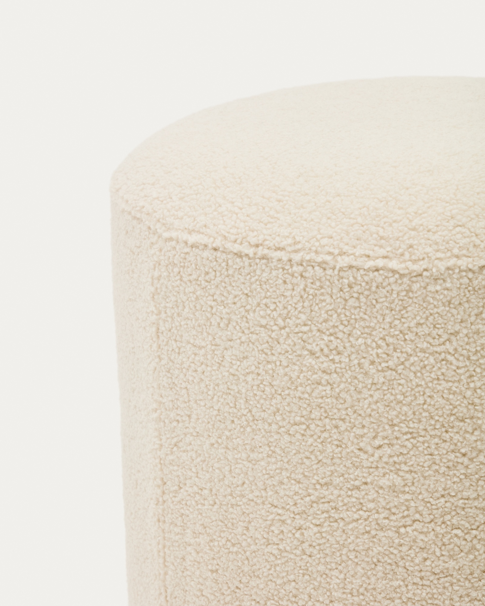 Kaeli Пуф для ног со съемным чехлом из ткани букле цвета экрю La Forma (ex Julia Grup)