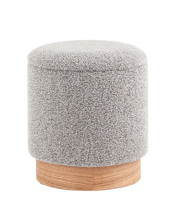 Пуф с ящиком Холли XS букле серый Stool Group