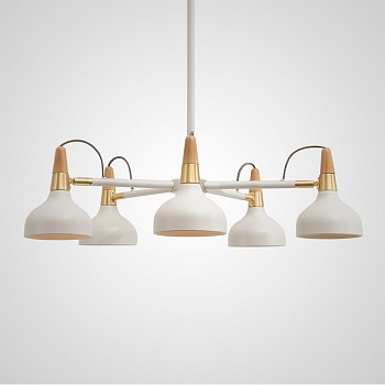 Люстра на штанге OPLAND A 5 lamps White by ImperiumLoft