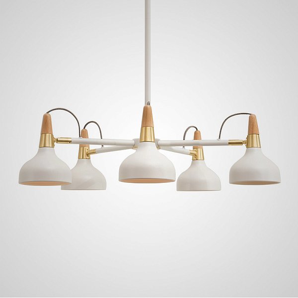 Люстра на штанге OPLAND A 5 lamps White by ImperiumLoft