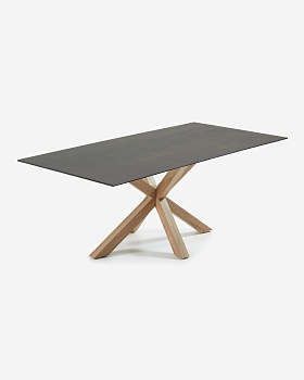 Arya Стол обеденный 200x100 древесный с керамической столешницей Iron Moss La Forma (ex Julia Grup)