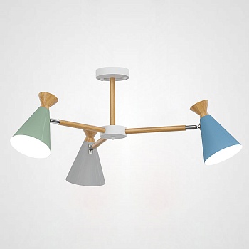 Люстра на штанге OLA D60,5 Green, Gray, White by ImperiumLoft