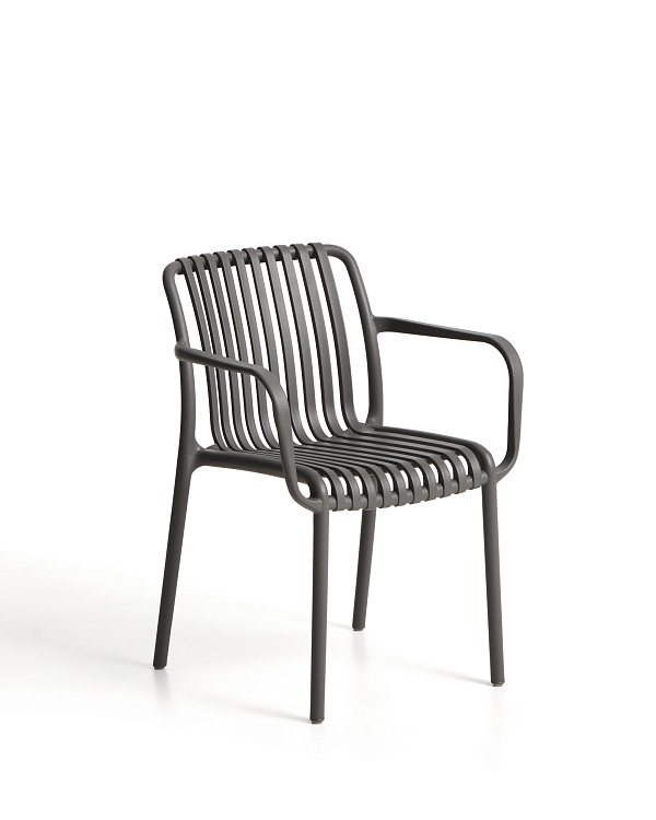 Уличный стул Isabellini из пластика графитового цвета La Forma 482249