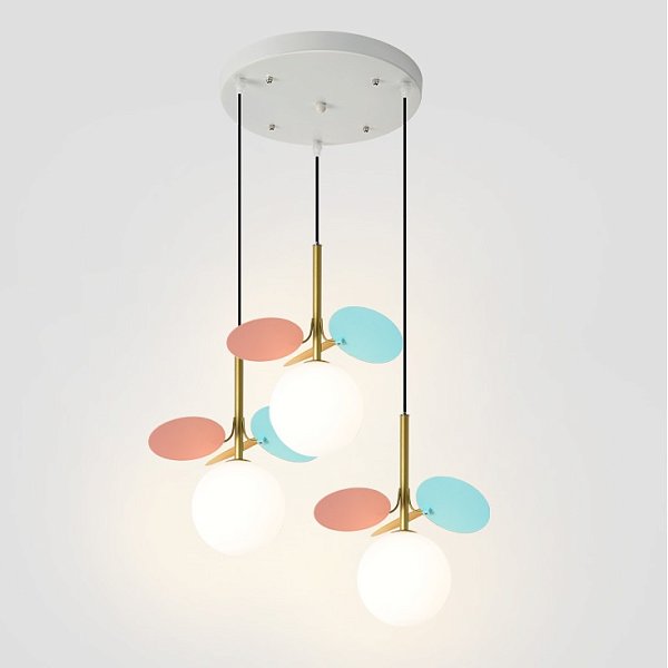 Подвесной светильник MATISSE TRIO Multicolor / White disc by ImperiumLoft