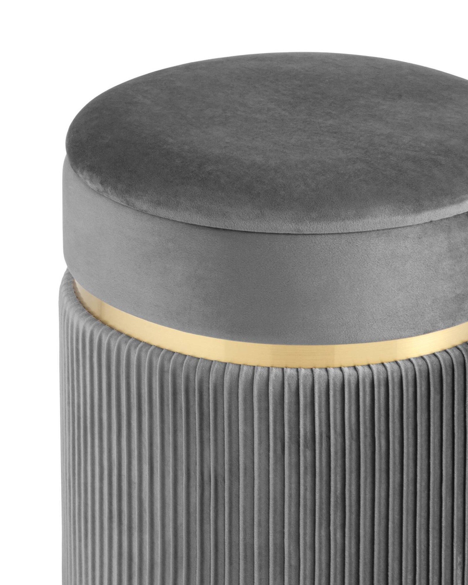 Пуф Миранда с ящиком велюр серый Stool Group