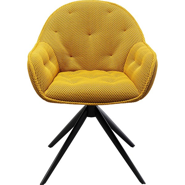 Стул вращающийся Carlito Mesh Yellow KARE 87682