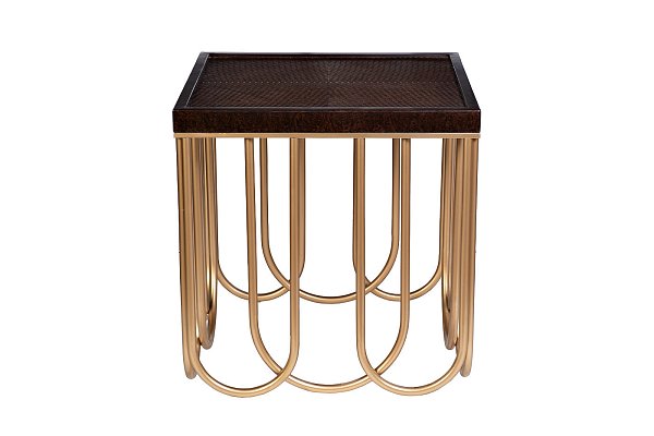 Столик журнальный квадратный вишнево-золотой Garda Decor ART-2706-ET