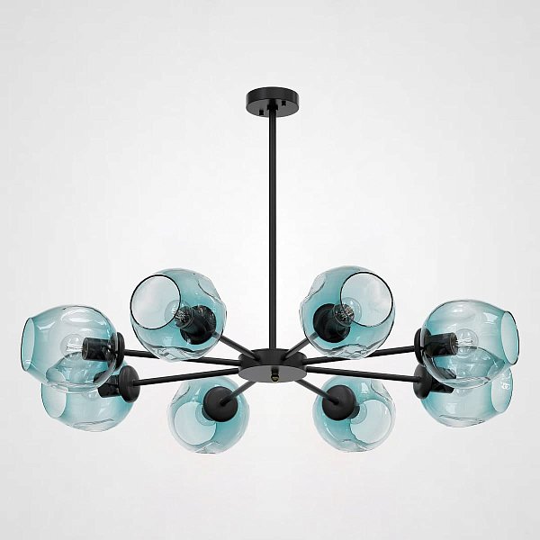 Люстра на штанге MARINE B 8 Black/Blue by ImperiumLoft