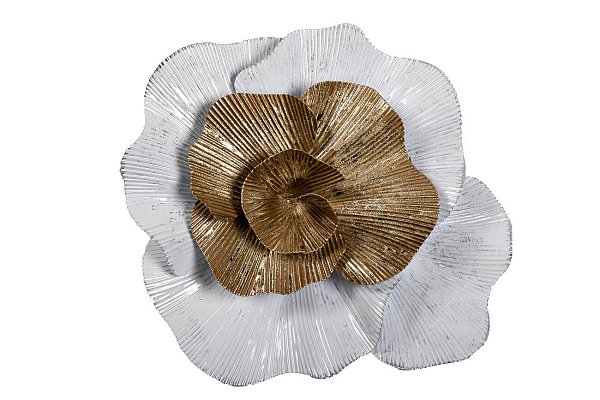 Декор настенный "Цветок" бело-золотой Garda Decor 37SM-0662