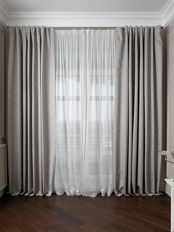 Портьера Gloss 275х260см серая Garda Decor 121GD-00005