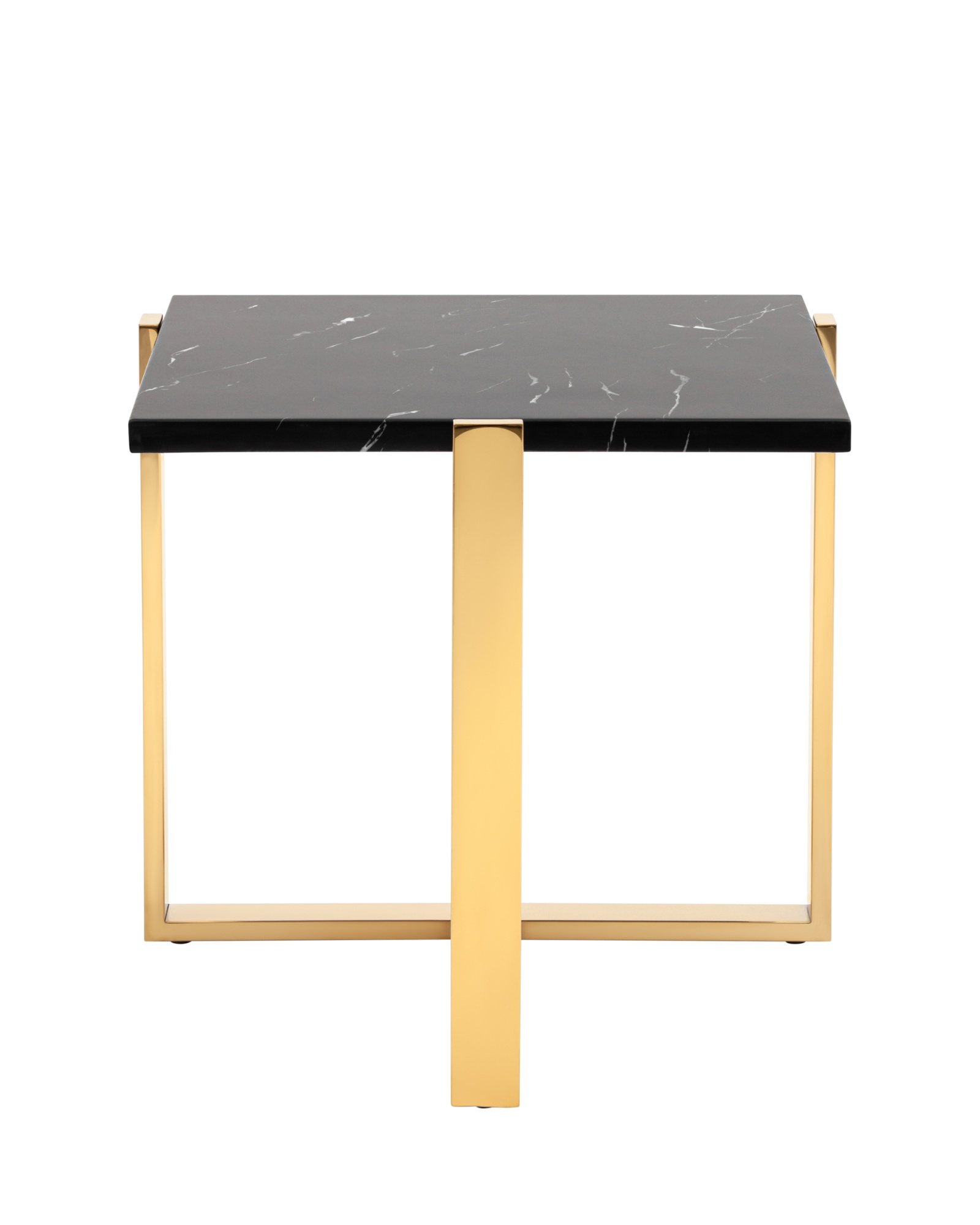 Журнальный столик Тоби 61*61 черный мрамор сталь золото Stool Group