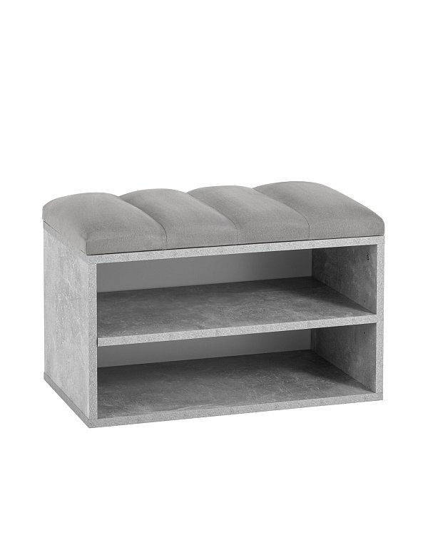 Обувница Хольст серая велюр серый Stool Group