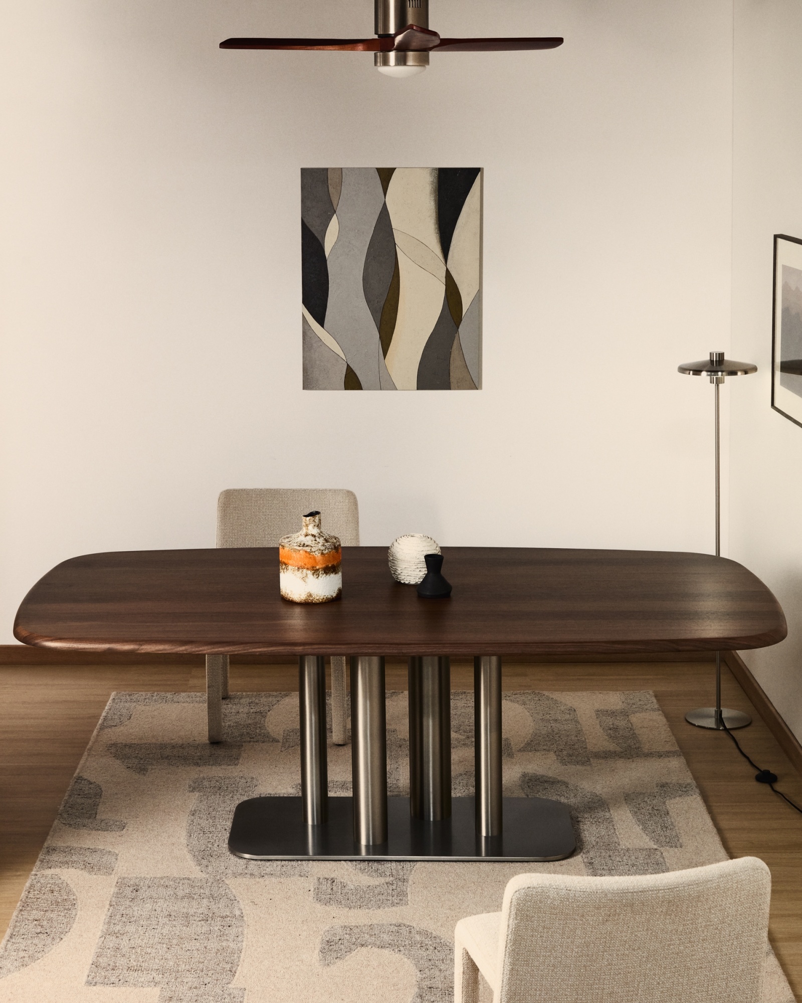 Абстрактный холст Marvilo серо-горчичного цвета 60 x 90 см La Forma (ex Julia Grup)