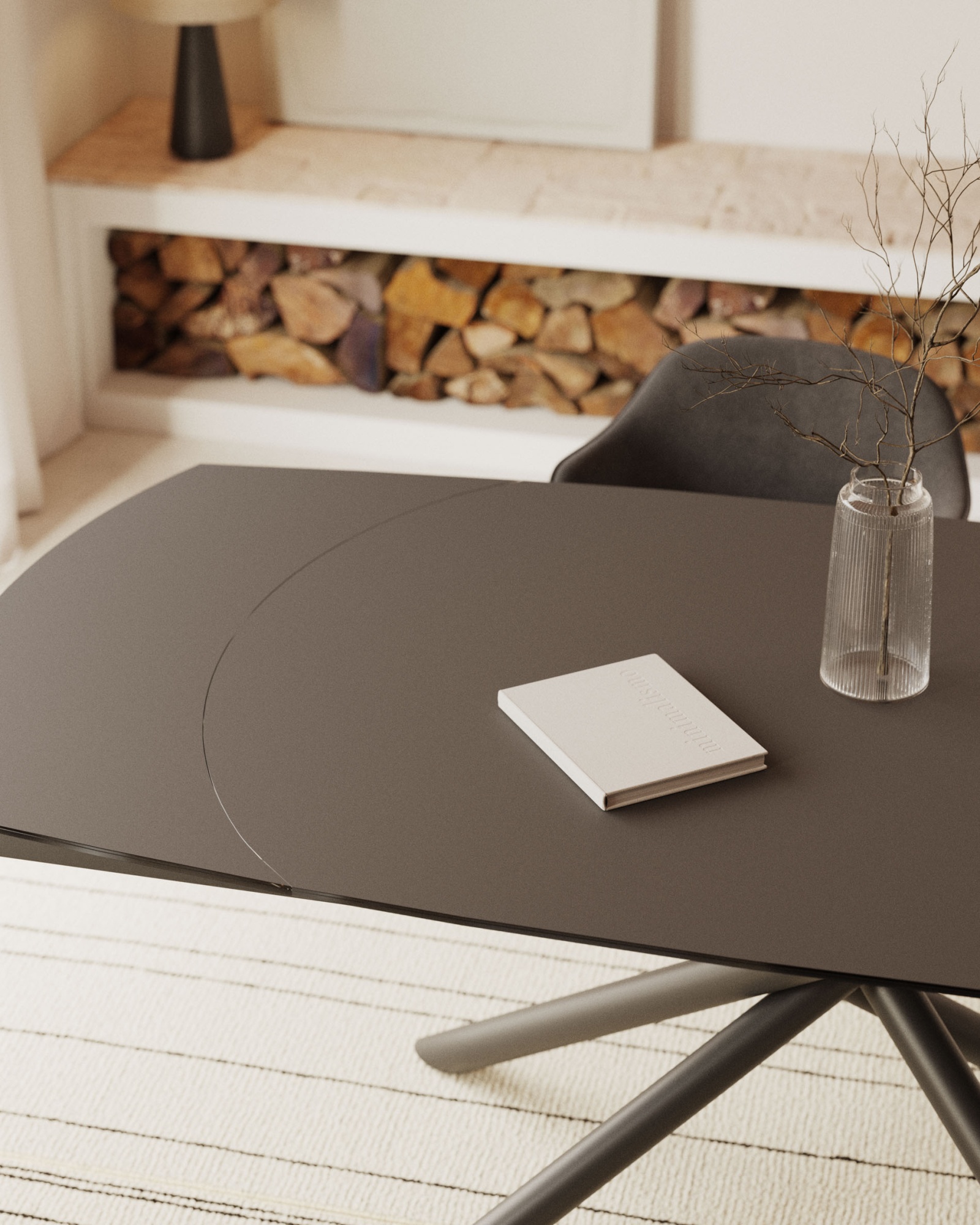 Раздвижной стол Yodalia 130 (190) x 100 cm стекло La Forma (ex Julia Grup)