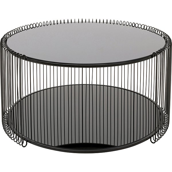 Стол кофейный Wire Double Black Ø80cm KARE 70335