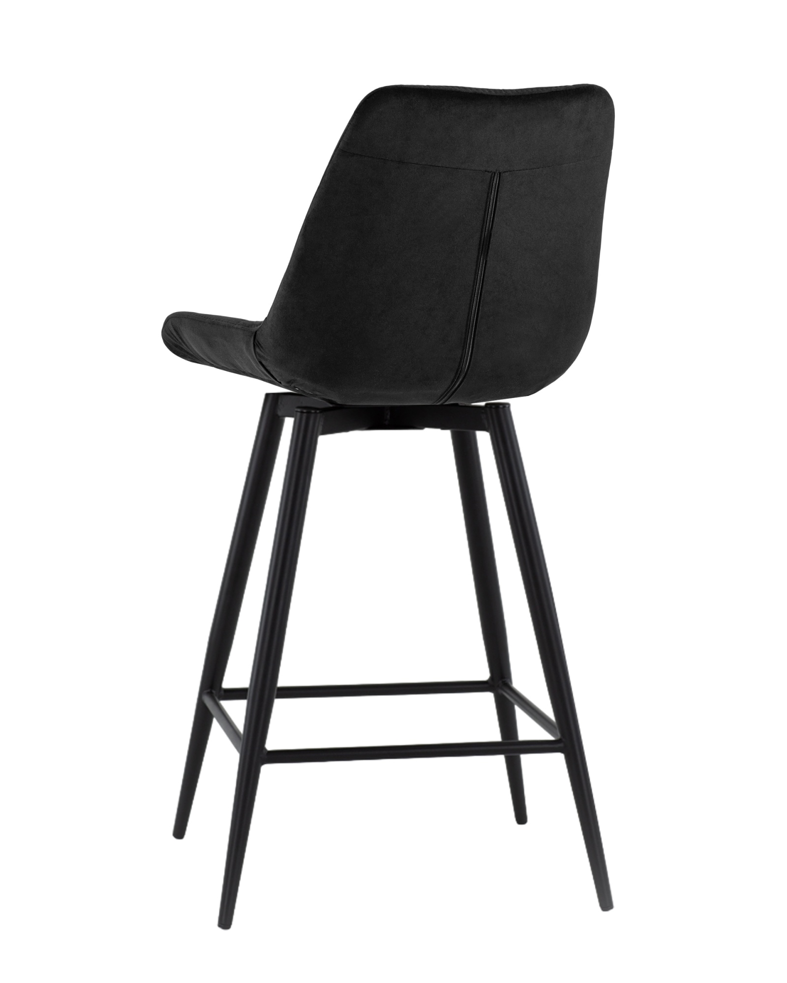 Стул полубарный Флекс с поворотным механизмом  велюр черный Stool Group