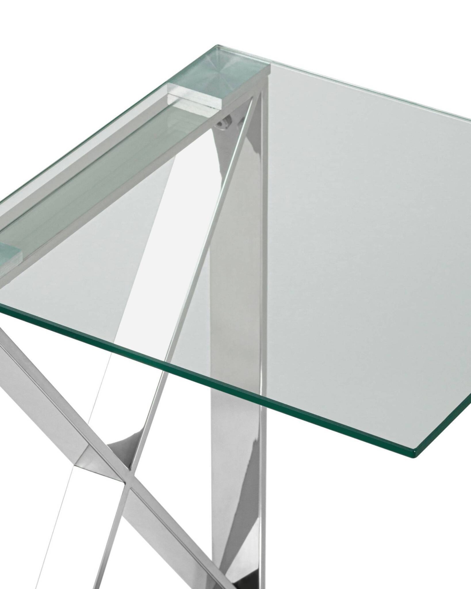 Журнальный стол 40*40 КРОСС серебро Stool Group