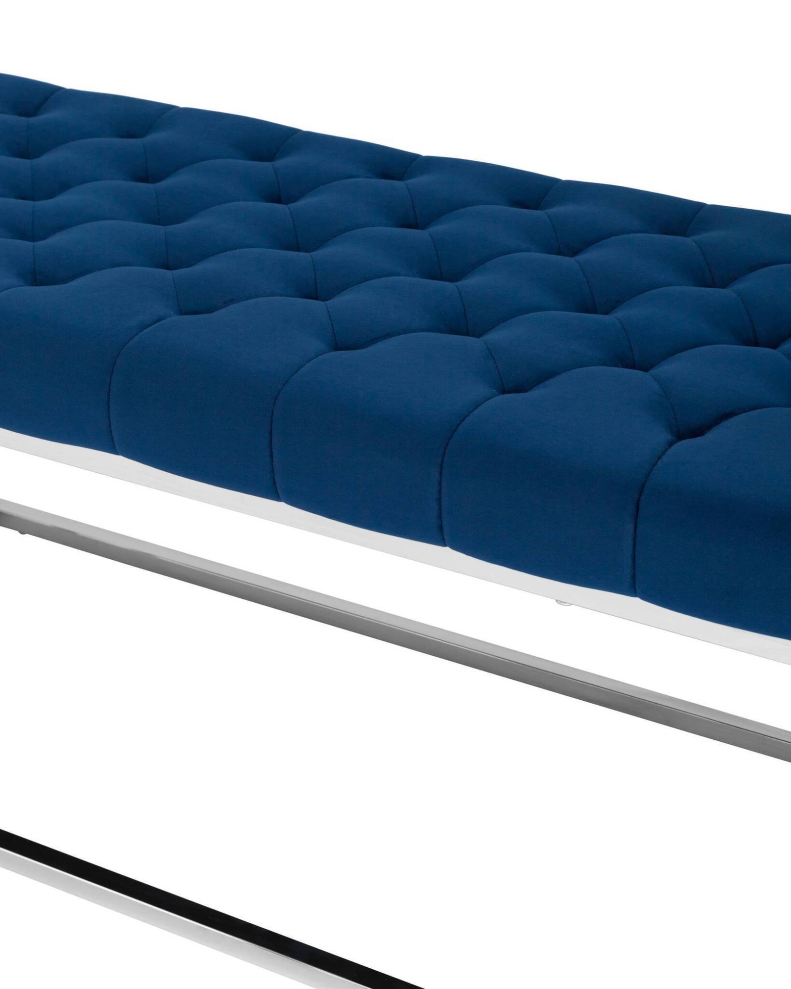 Банкетка ИНСИГНИЯ велюр синий сталь серебро Stool Group