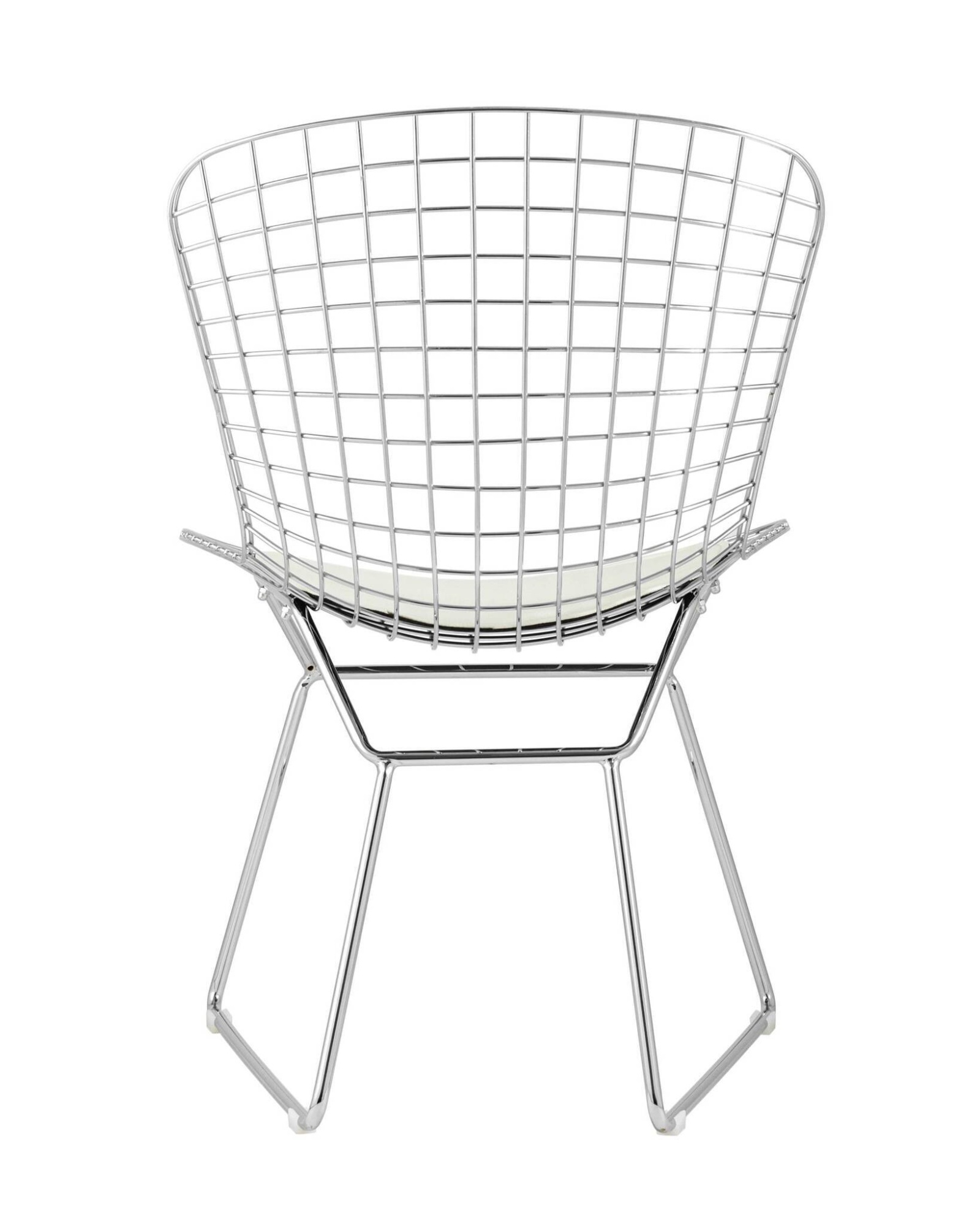 Стул обеденный Bertoia хромированный с белой подушкой Stool Group