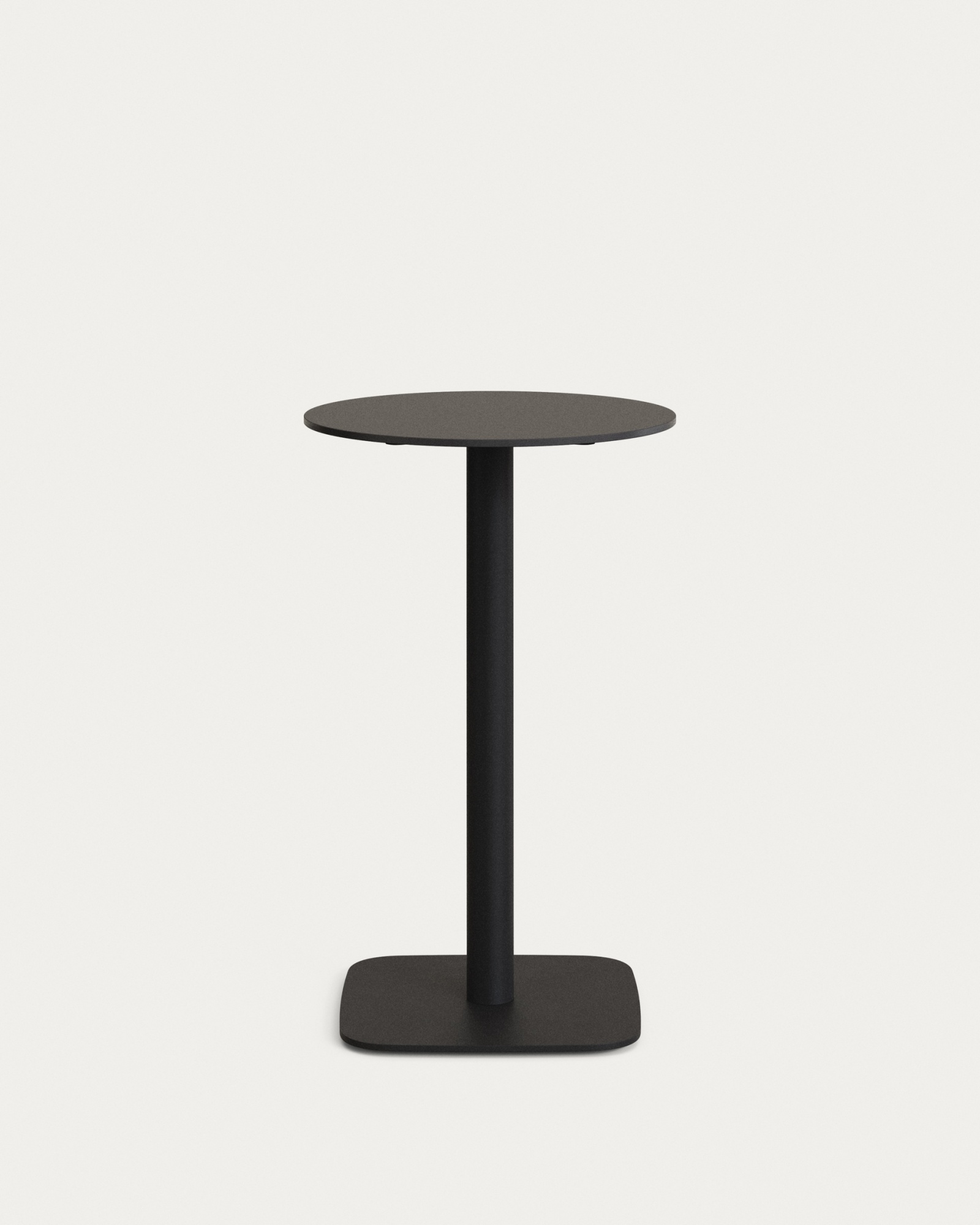 Dina высокий круглый садовый стол черный с черной металлической основой Ø 60x96 см La Forma (ex Julia Grup)