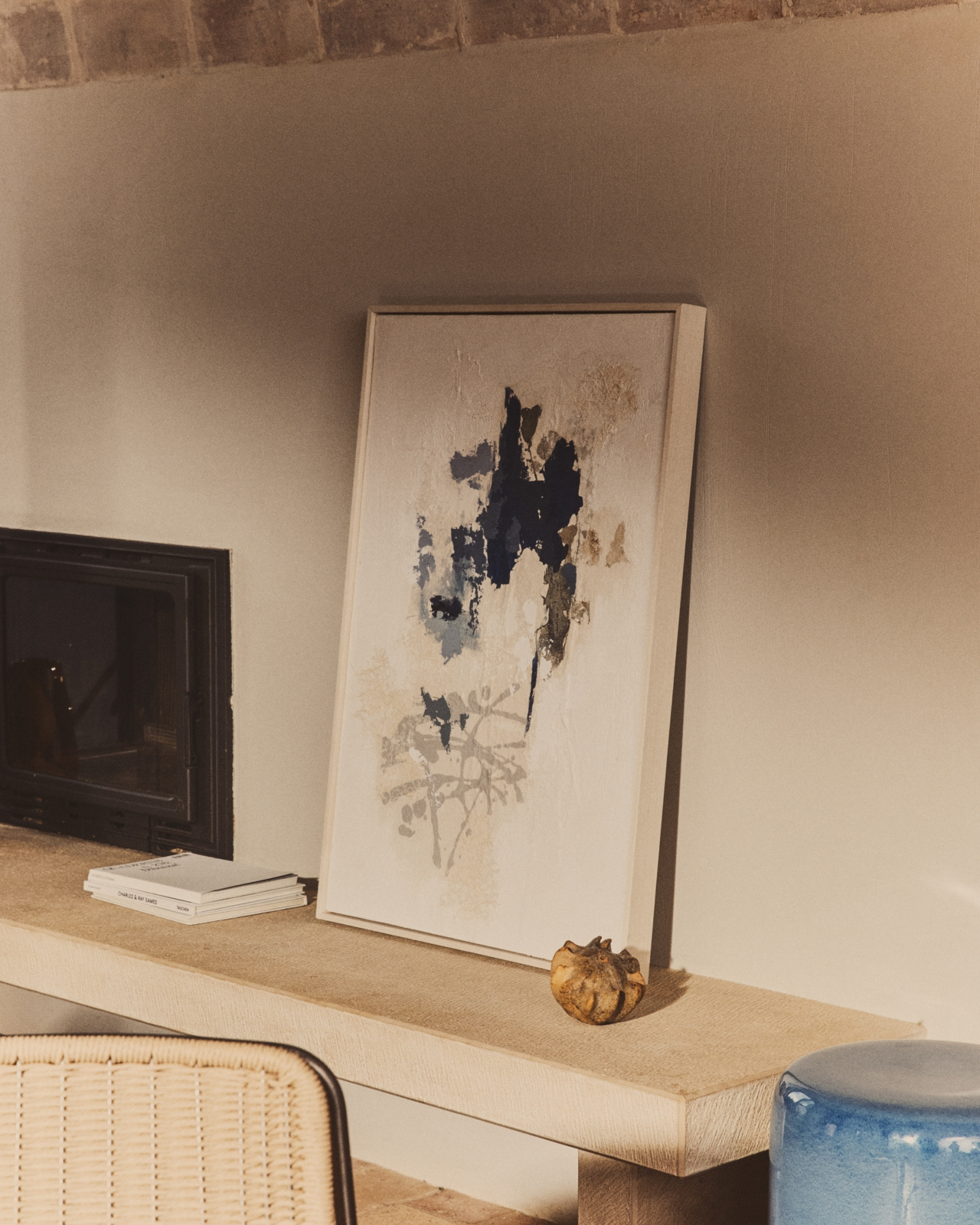 Erale Абстрактная картина ручной работы в серо-синих тонах, размер 60 x 90 см La Forma 481231