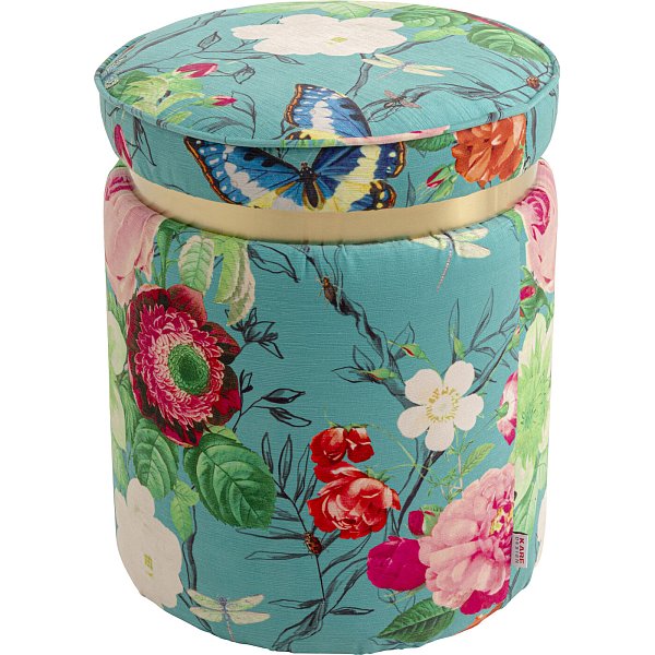 Пуф Flower Fever Blue Ø39cm KARE 71087