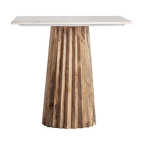 Квадратный барный стол Plisse WOOD белый Vical