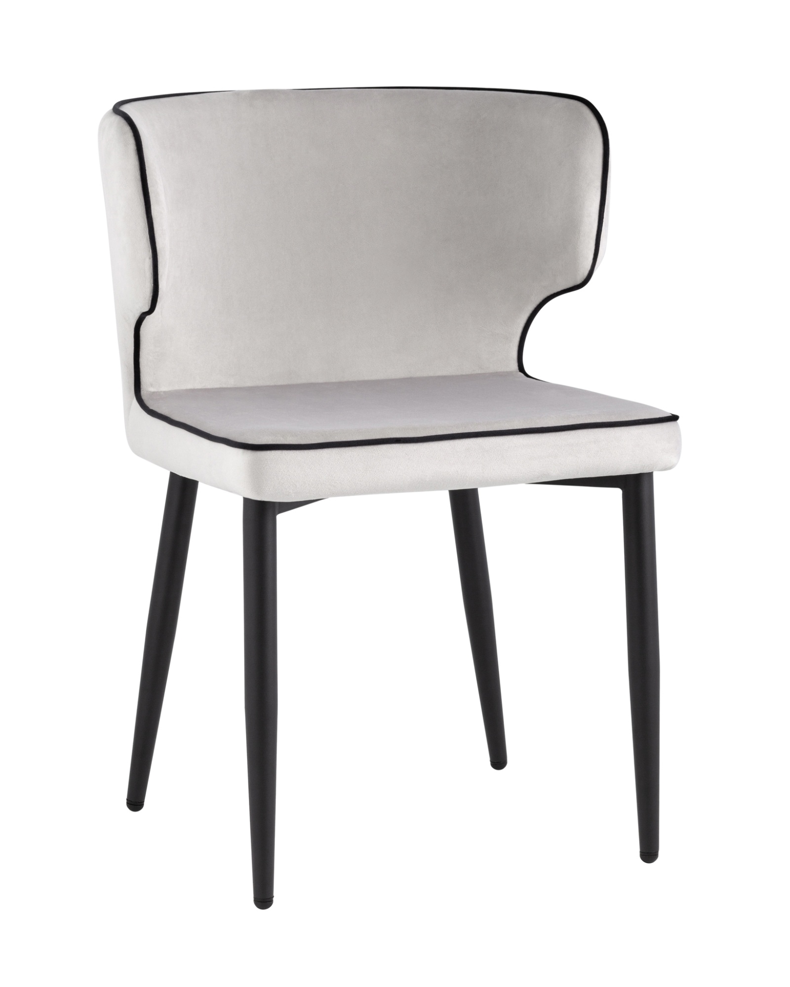 Стул Матео с кантом велюр светло-серый Stool Group