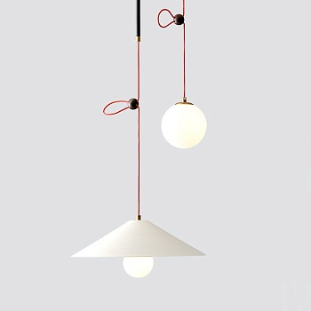 Подвесной светильник OFFSET Белый с чёрным проводом by ImperiumLoft