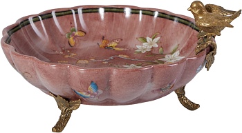 Блюдо с птичкой Glasar C443C/HLP2135