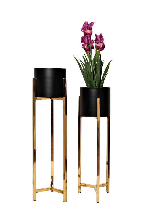 Набор из 2х металлических кашпо на подставке Garda Decor 57EL-FP02