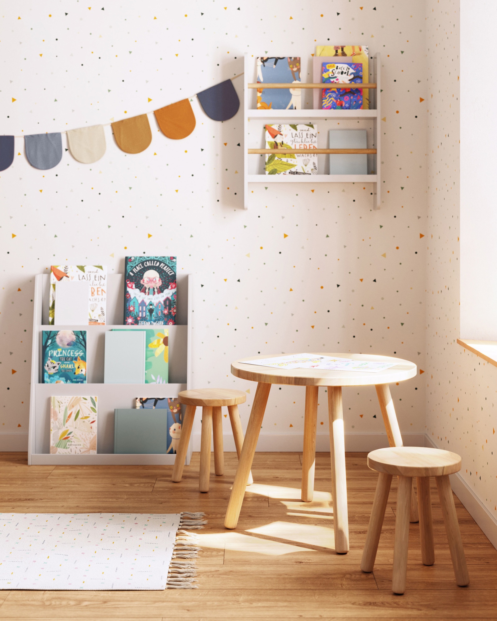 Книжный шкаф Adiventina из МДФ белого цвета 59,5 x 69,5 см La Forma (ex Julia Grup)