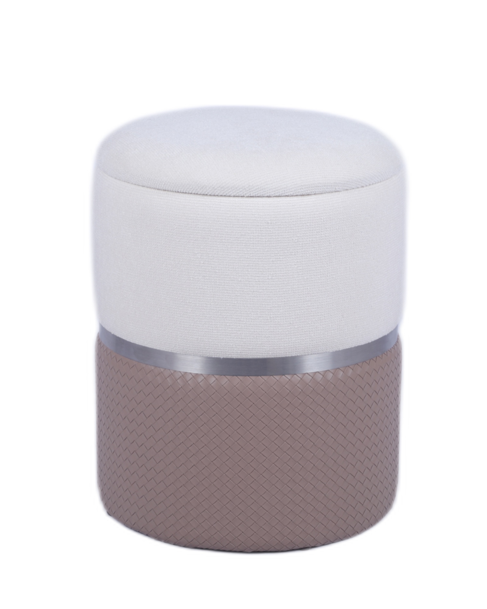 Пуф Кэрри с ящиком серебро шенилл светло-коричневый Stool Group