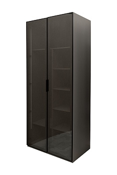 Шкаф Alto двухдверный с полками цвет серый кобальт Garda Decor GD-10013-6-2(тонировка)