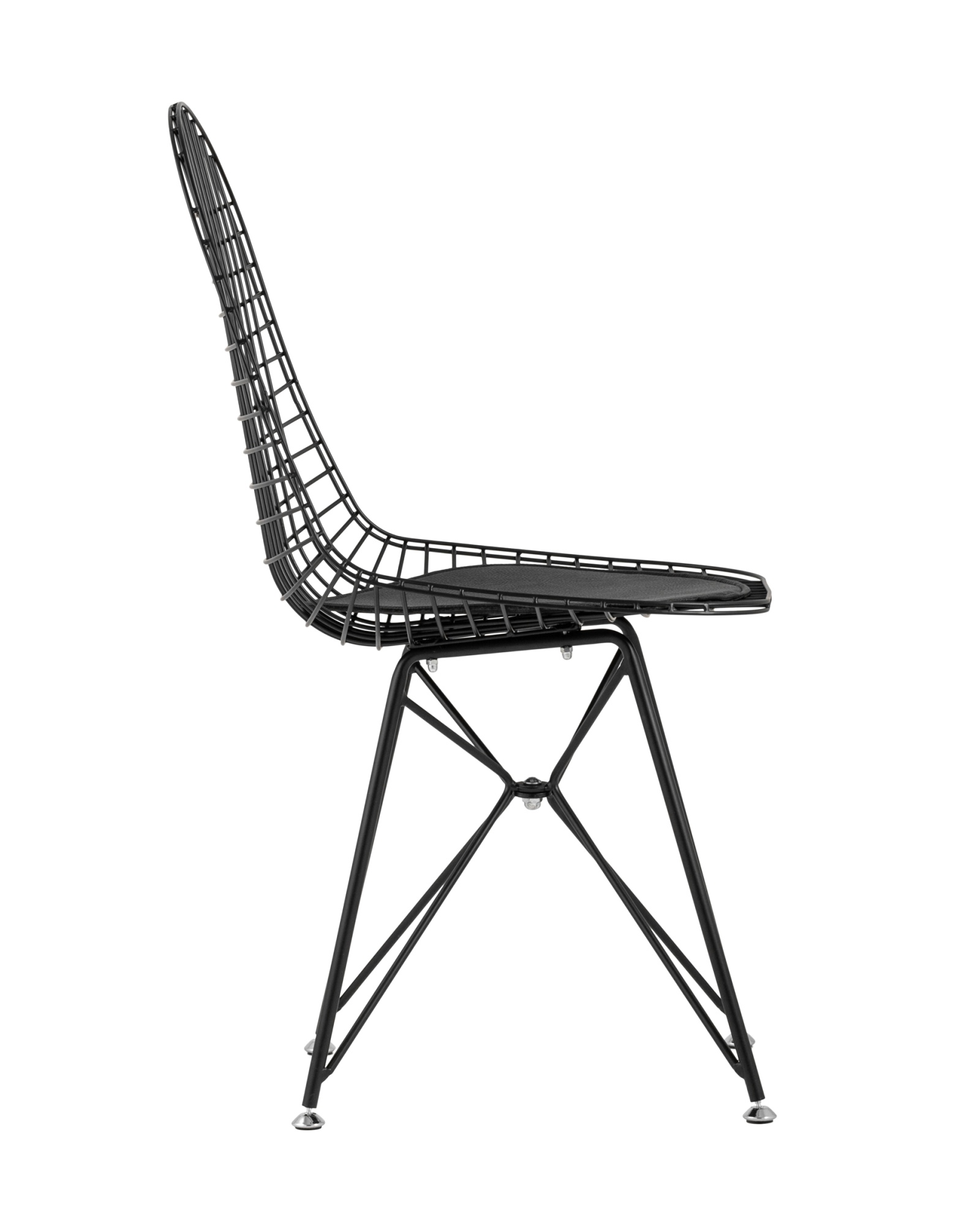 Стул обеденный Eiffel черный с черной подушкой 2 шт Stool Group