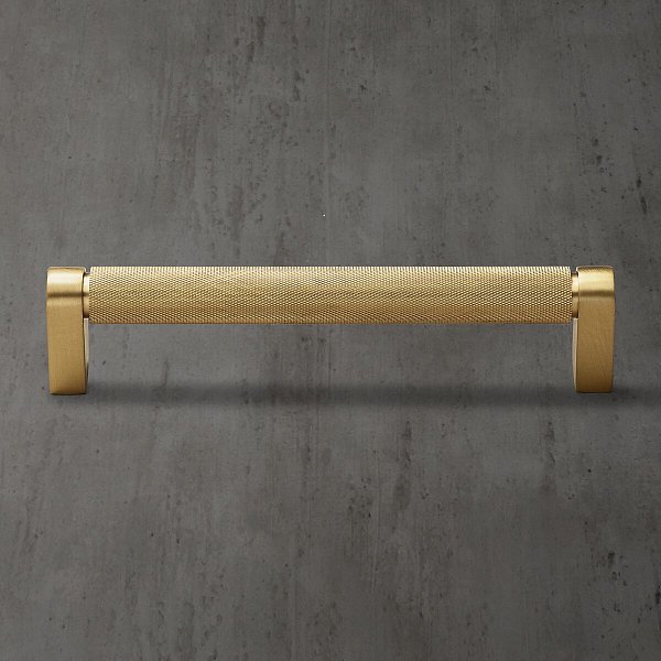 Ручка-скоба Restoration Hardware Lambeth Knurled L.20.3 Polished Brass