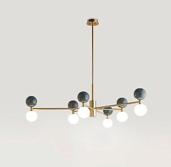 Люстра Dalt 6L золотой металл - зеленый мрамор Aromas del Campo