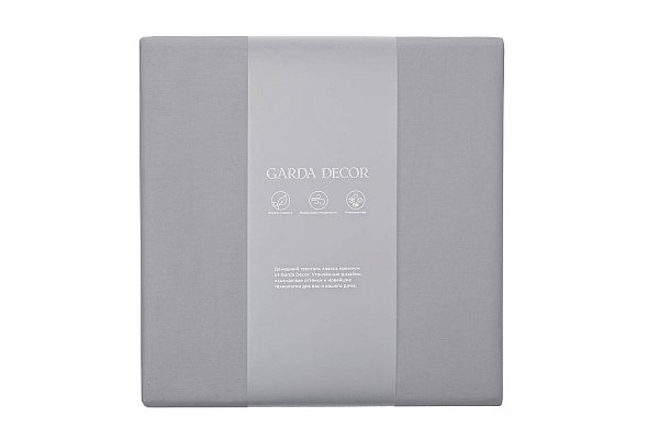 Простыня сатиновая на резинке 180х200х30см серая Garda Decor 130HB-FSH18030 -PROS RES SER