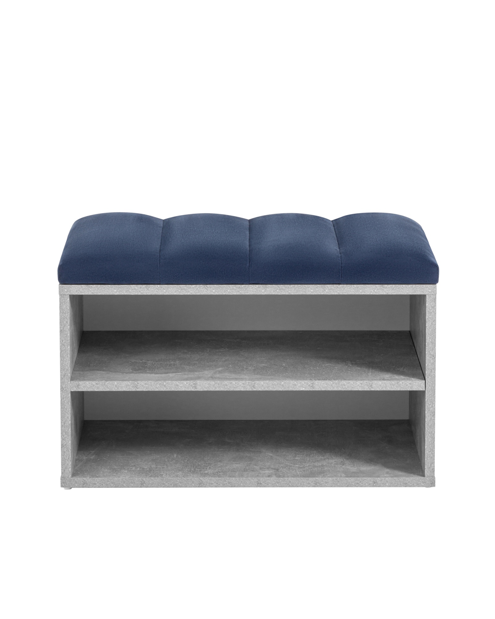 Обувница Хольст серая велюр синий Stool Group