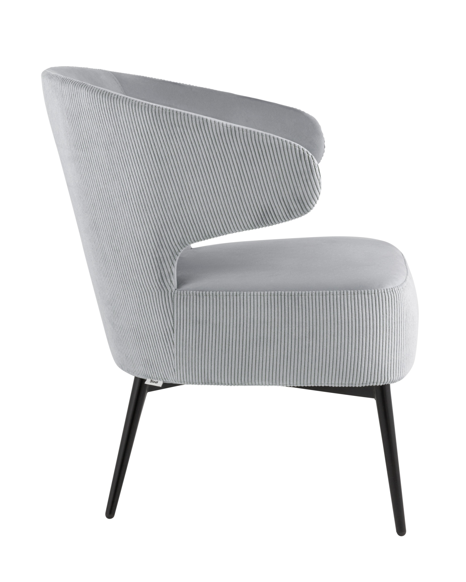 Кресло лаунж Royal Stripes велюр серый Stool Group